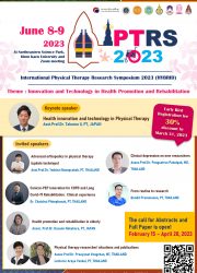 “International Physical Therapy Research Symposium 2023 (IPTRS 2023)” (HYBRID) “Innovation and Technology in Health Promotion and Rehabilitation” June 8-9, 2023